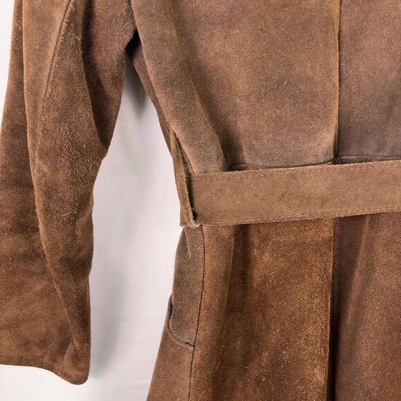 no brand Elegant Suede Trench Coat - Picture 3 of 3